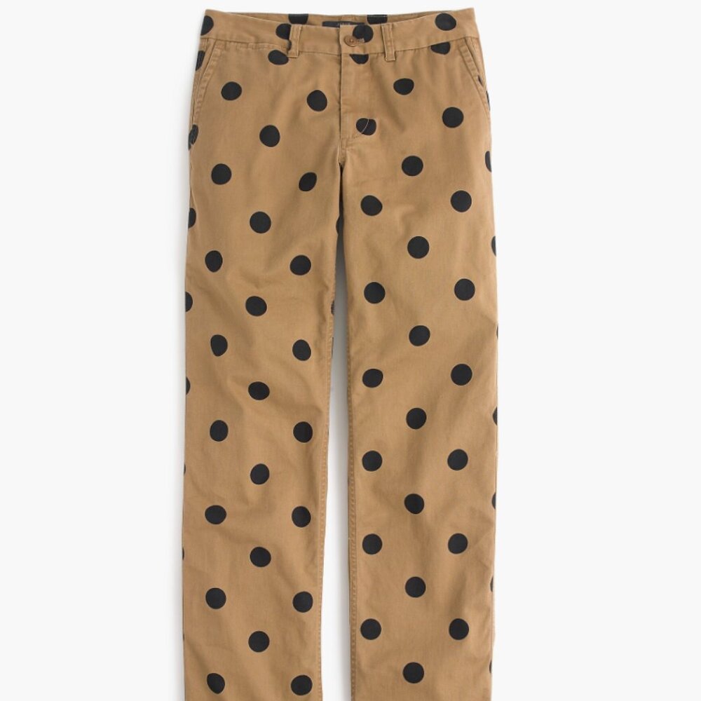 J Crew Girlfriend Chino Pant in Polka Dot